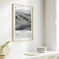 Morgan Hill Print Black and White, Morgan Hill Wall Art, Morgan Hill Poster, Morgan Hill Photo, Morgan Hill Map, California, USA