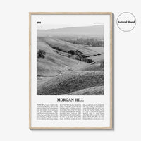 Morgan Hill Print Black and White, Morgan Hill Wall Art, Morgan Hill Poster, Morgan Hill Photo, Morgan Hill Map, California, USA