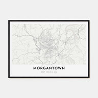 Morgantown Map Landscape Poster