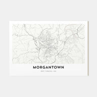 Morgantown Map Landscape Poster