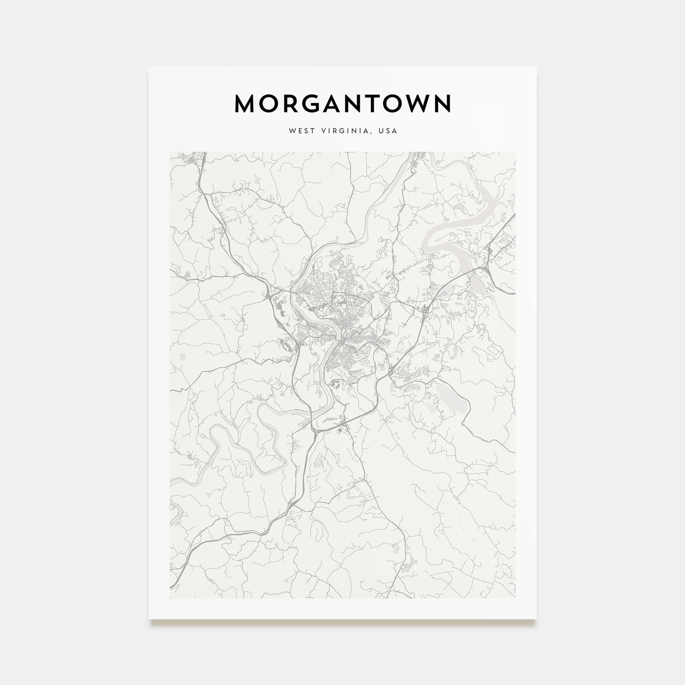 Morgantown Map Portrait Poster