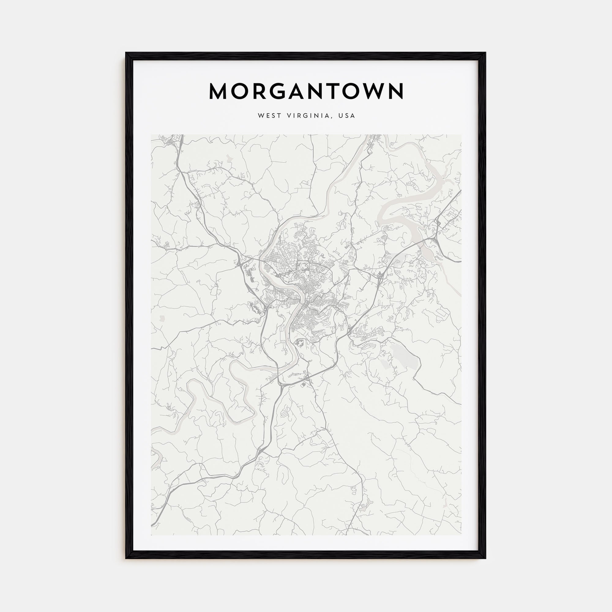 Morgantown Map Portrait Poster