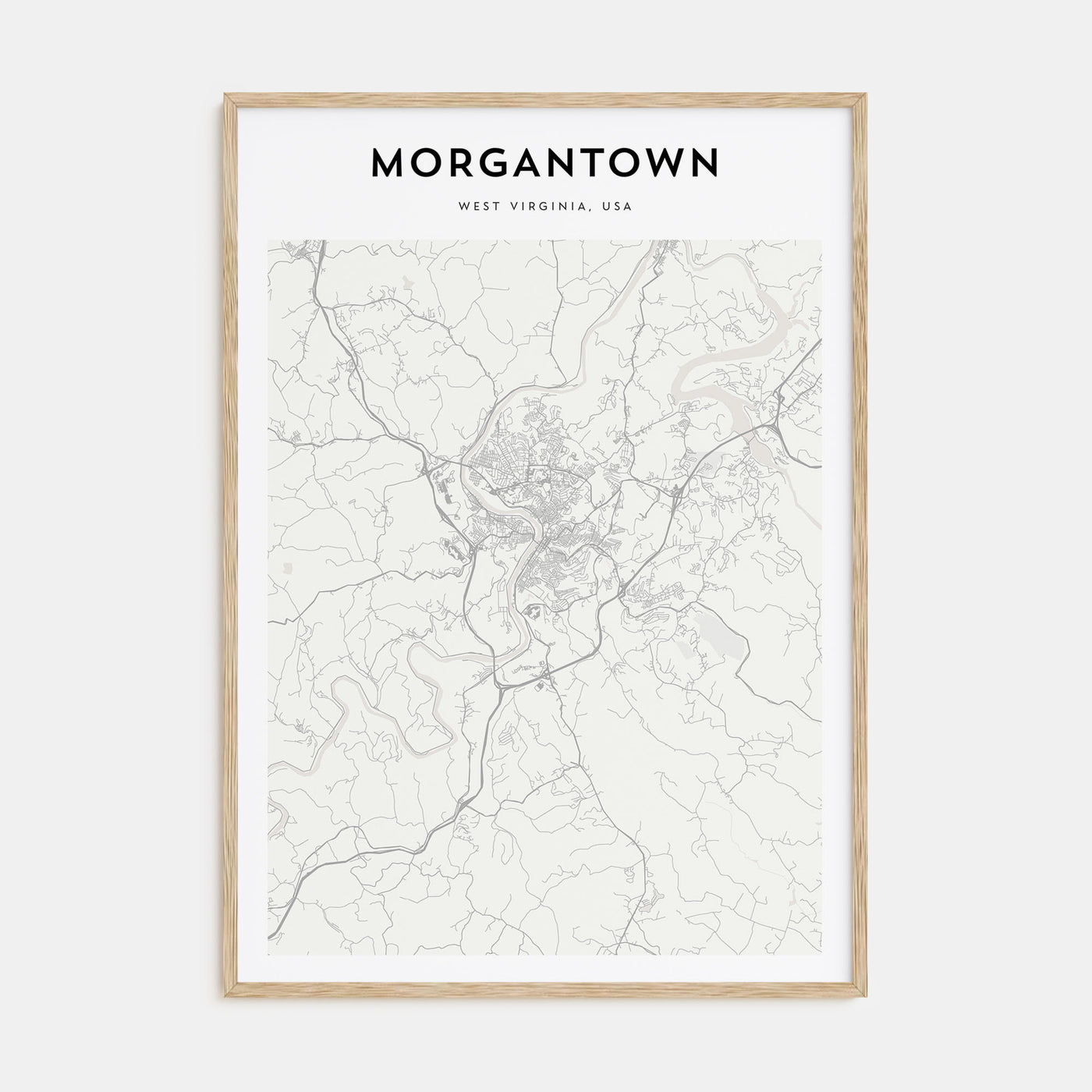 Morgantown Map Portrait Poster