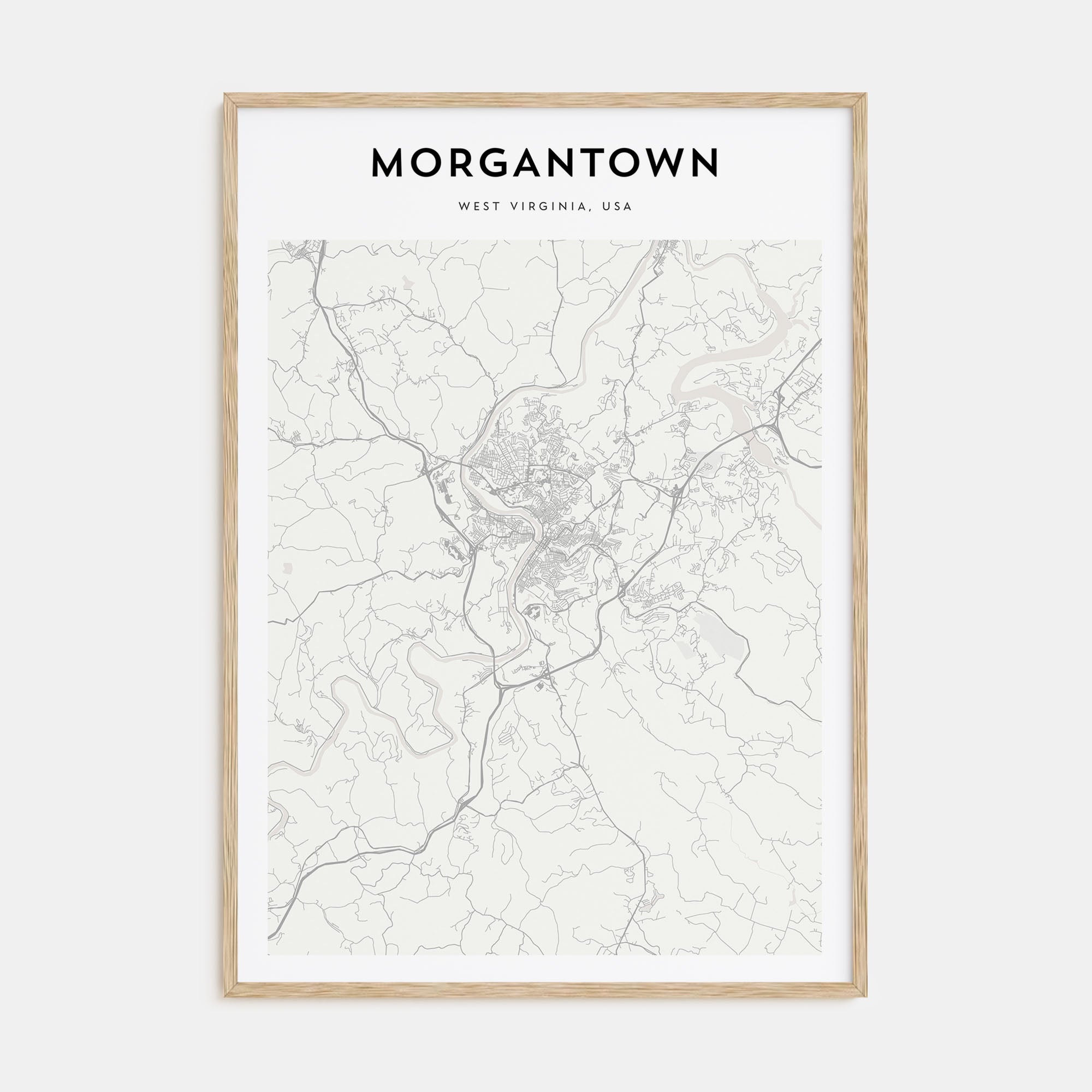 Morgantown Map Portrait Poster