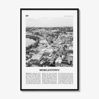 Morgantown Print Black and White, Morgantown Wall Art, Morgantown Poster, Morgantown Photo, Morgantown Map, West Virginia, USA United States