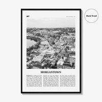 Morgantown Print Black and White, Morgantown Wall Art, Morgantown Poster, Morgantown Photo, Morgantown Map, West Virginia, USA United States