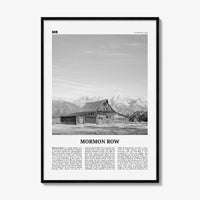 Mormon Row Print Black and White, Mormon Row Wall Art, Mormon Row Poster, Mormon Row Photo, Wyoming, USA, United States