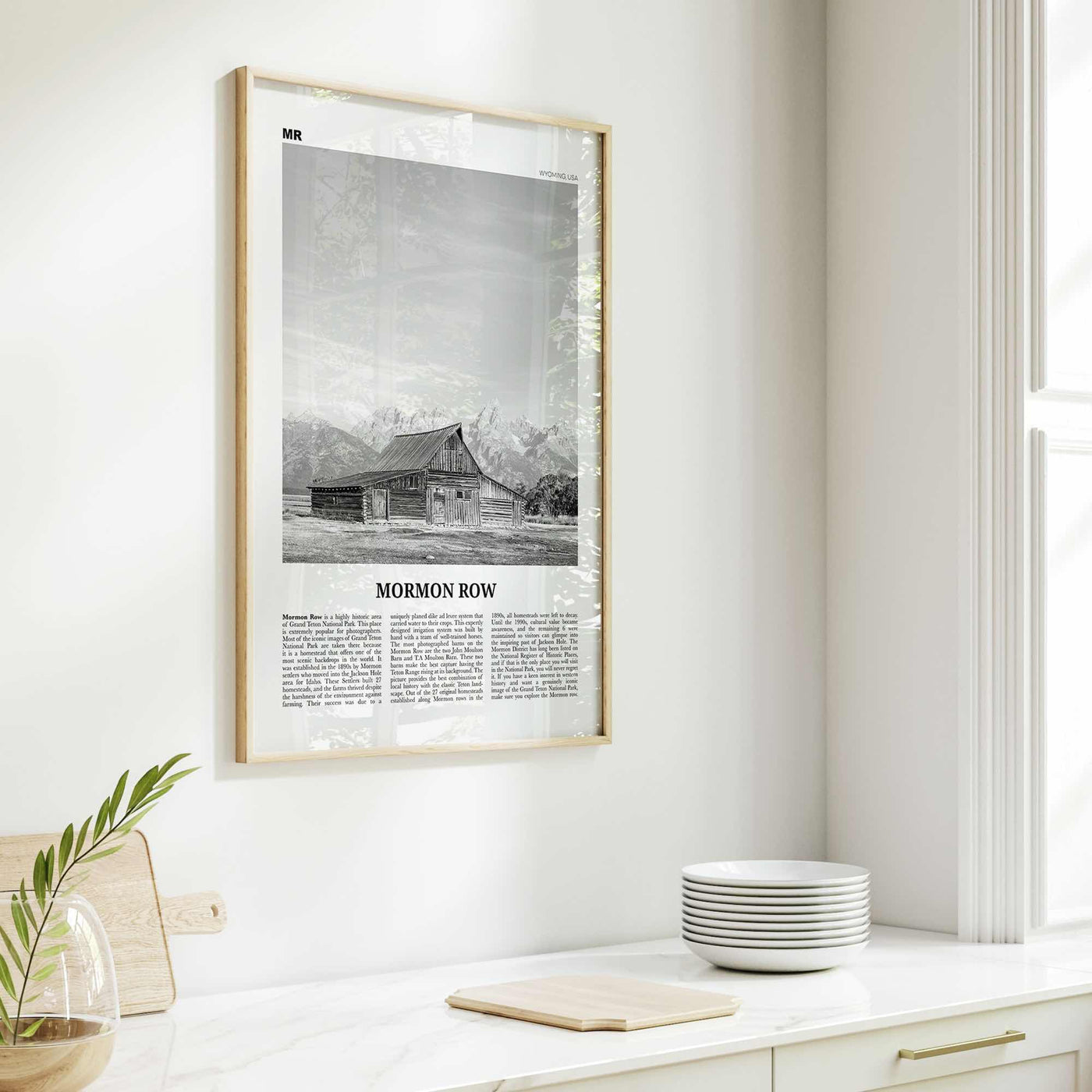 Mormon Row Print Black and White, Mormon Row Wall Art, Mormon Row Poster, Mormon Row Photo, Wyoming, USA, United States