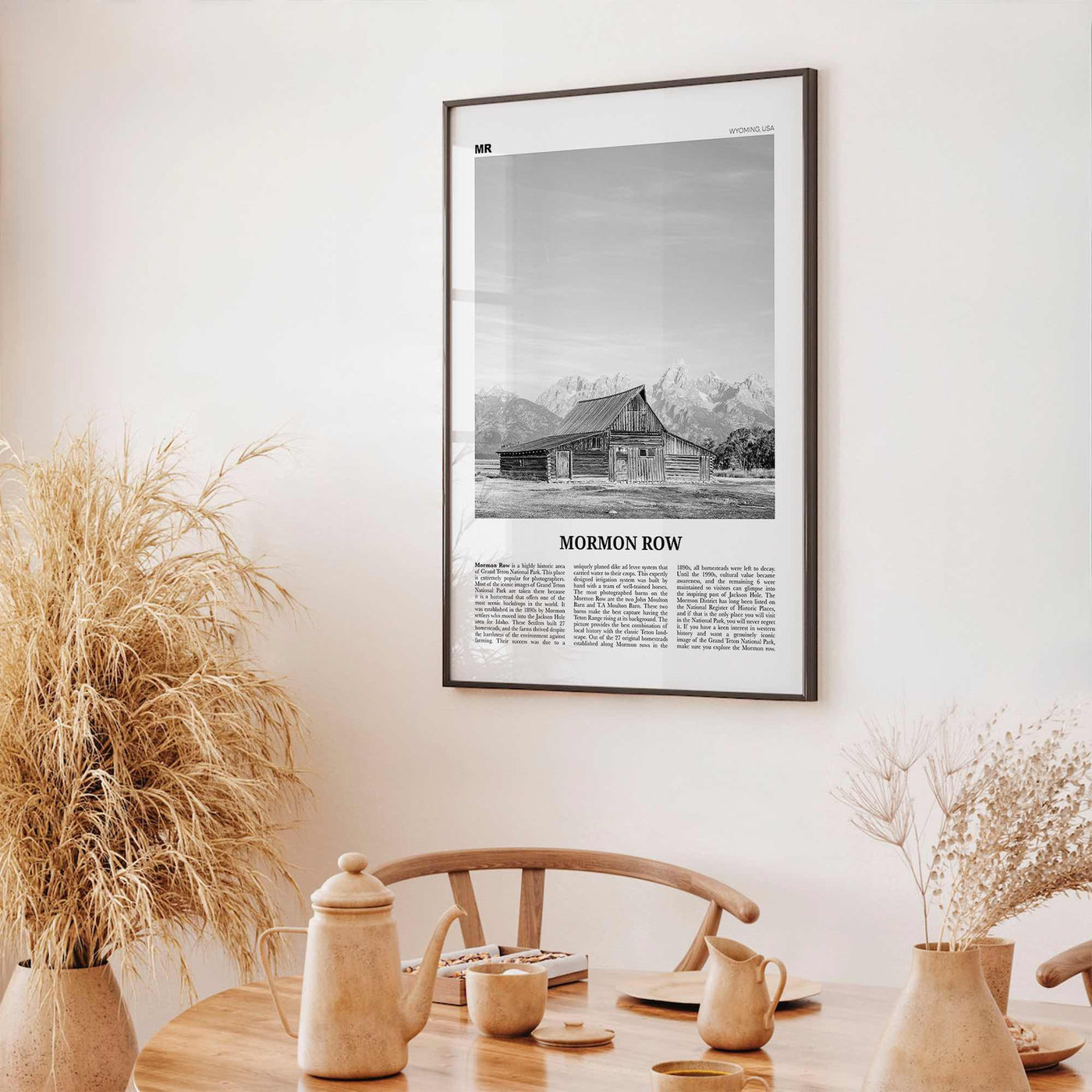 Mormon Row Print Black and White, Mormon Row Wall Art, Mormon Row Poster, Mormon Row Photo, Wyoming, USA, United States