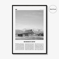Mormon Row Print Black and White, Mormon Row Wall Art, Mormon Row Poster, Mormon Row Photo, Wyoming, USA, United States