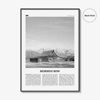Mormon Row Print Black and White, Mormon Row Wall Art, Mormon Row Poster, Mormon Row Photo, Wyoming, USA, United States