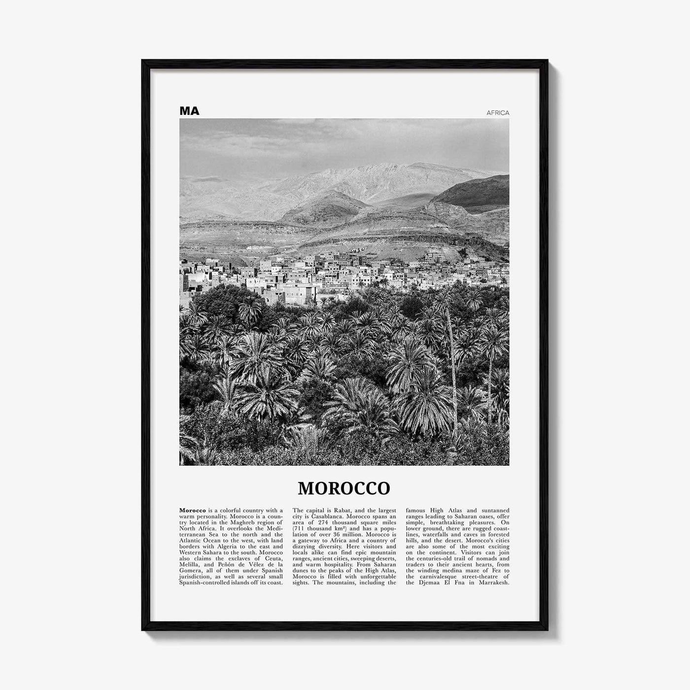 Morocco Print Black and White, Morocco Wall Art, Morocco Poster, Morocco Photo, Morocco Wall Decor, Rabat, Casablanca, Sahara, Africa