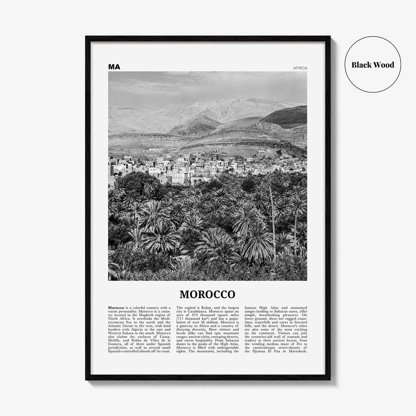 Morocco Print Black and White, Morocco Wall Art, Morocco Poster, Morocco Photo, Morocco Wall Decor, Rabat, Casablanca, Sahara, Africa