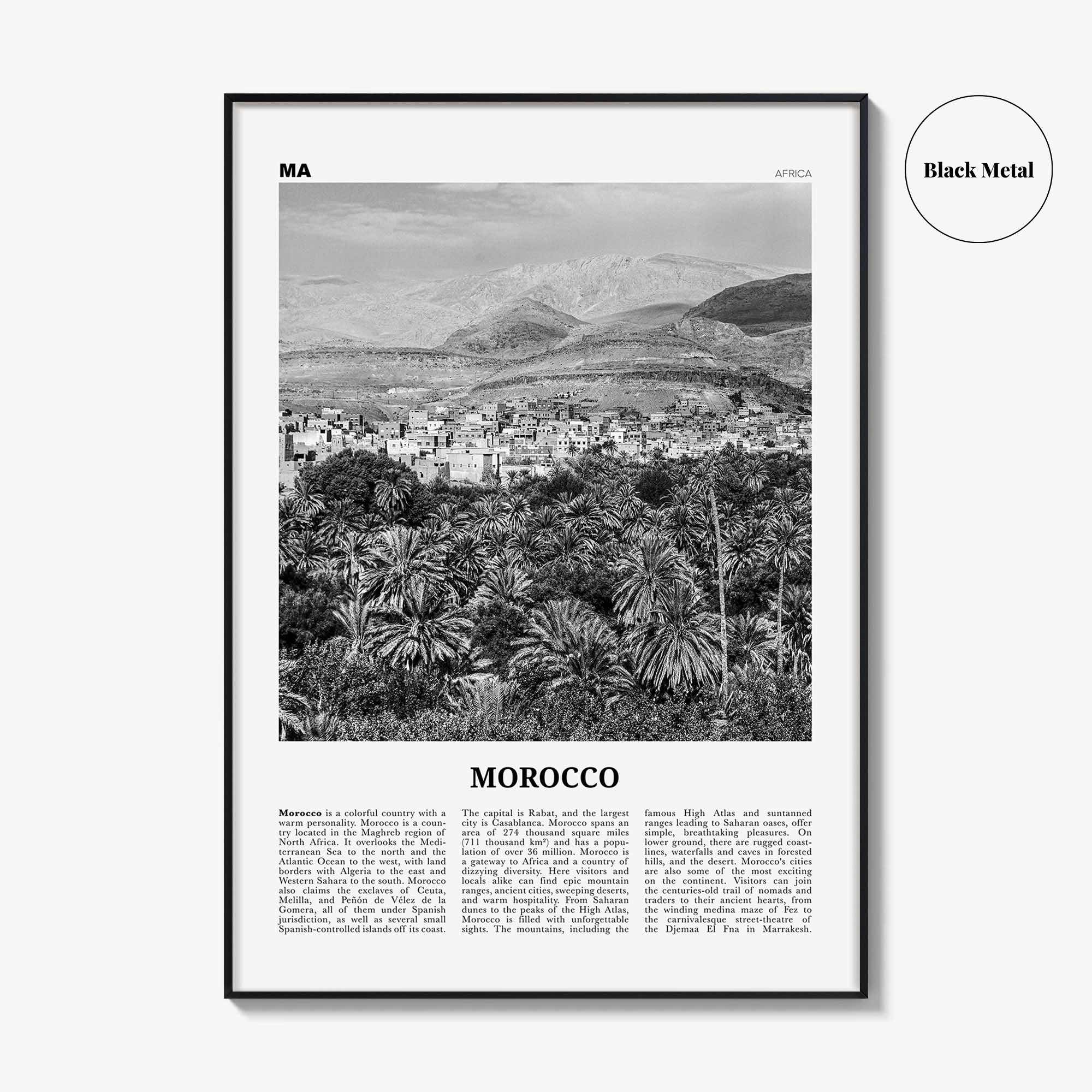 Morocco Print Black and White, Morocco Wall Art, Morocco Poster, Morocco Photo, Morocco Wall Decor, Rabat, Casablanca, Sahara, Africa