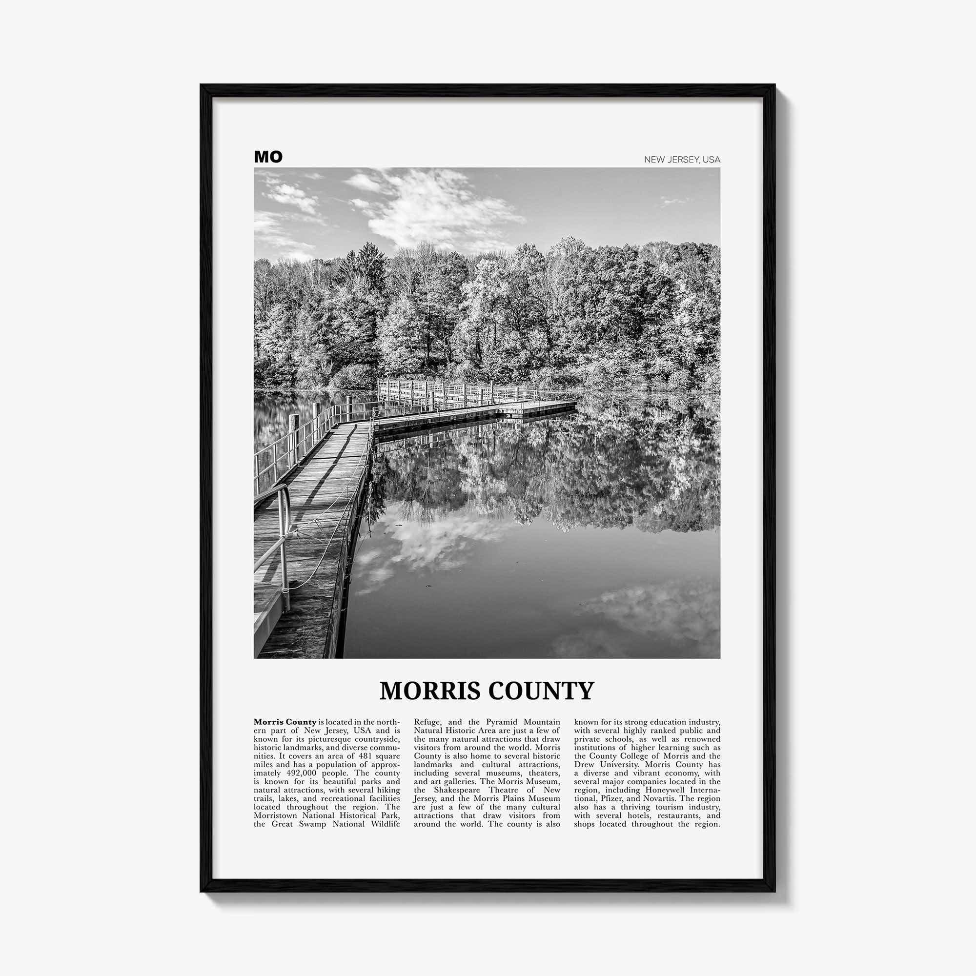 Morris County Print Black and White, Morris County Wall Art, Morris County Poster, Morris County Photo, Morris County Wall Décor, Morris Map