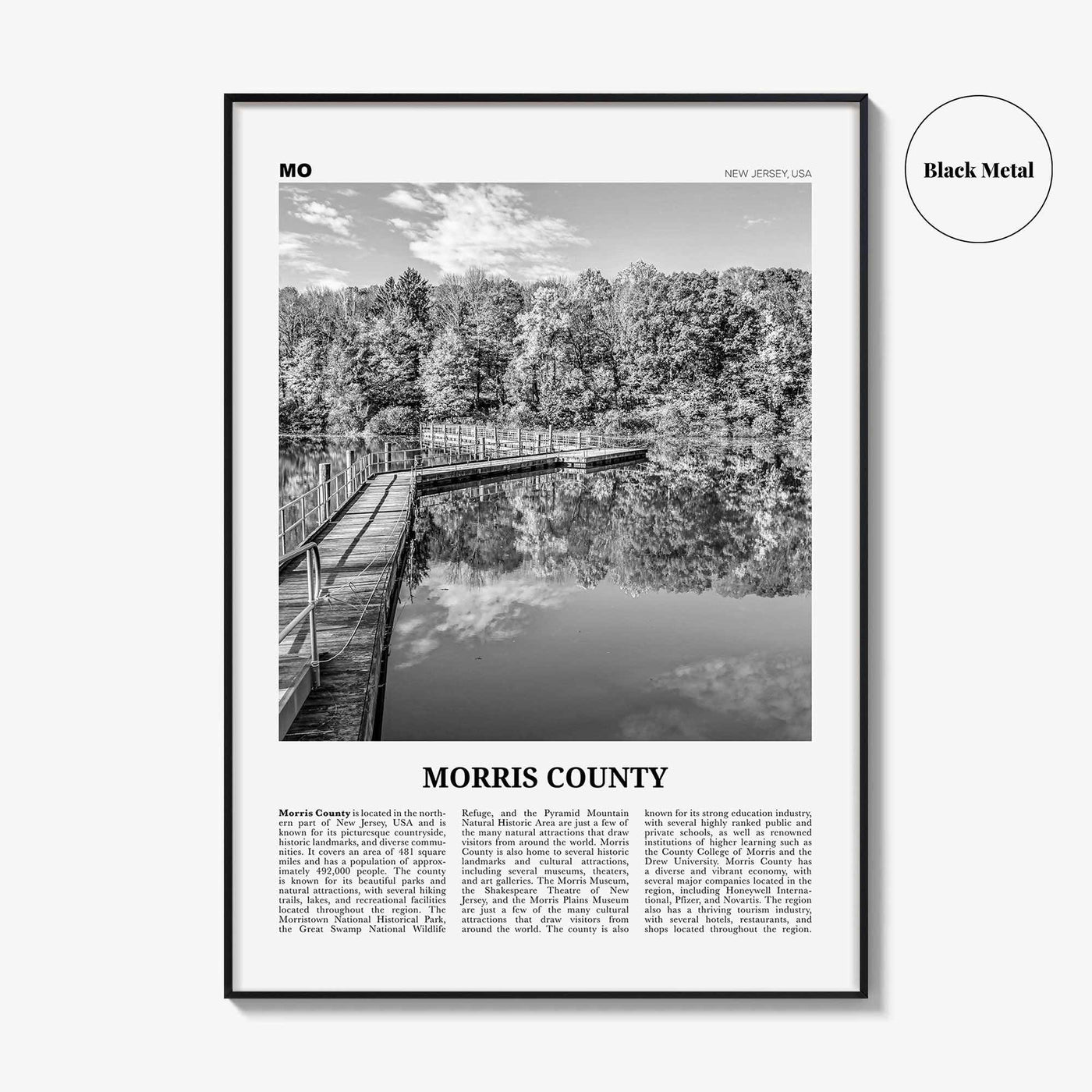 Morris County Print Black and White, Morris County Wall Art, Morris County Poster, Morris County Photo, Morris County Wall Décor, Morris Map