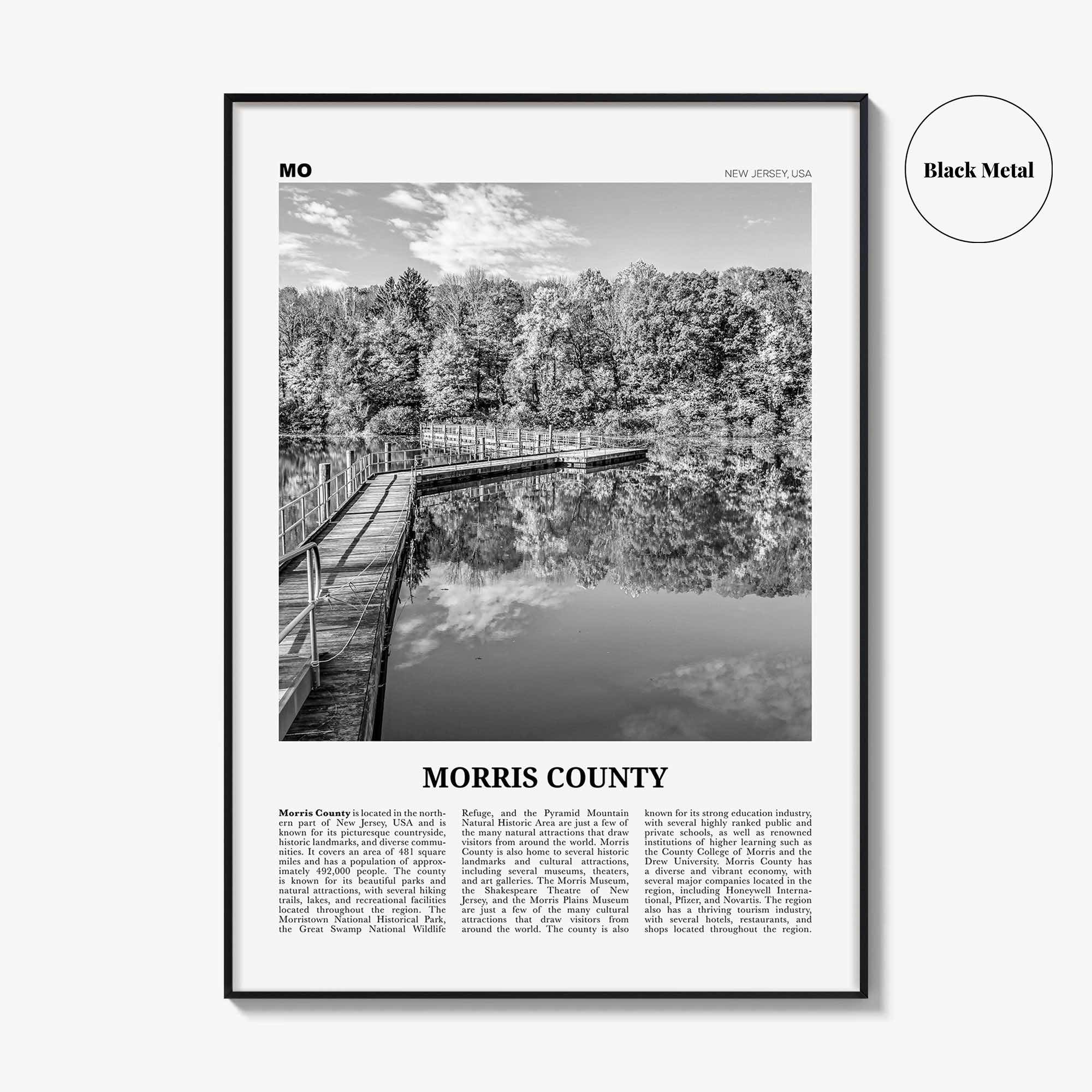 Morris County Print Black and White, Morris County Wall Art, Morris County Poster, Morris County Photo, Morris County Wall Décor, Morris Map