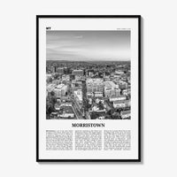 Morristown Print Black and White, Morristown Wall Art, Morristown Poster, Morristown Photo, Morristown Décor, Morristown Map, New Jersey USA