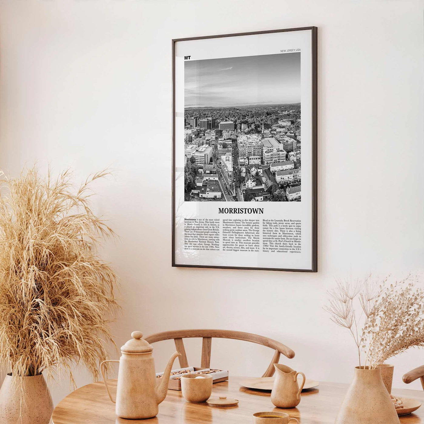 Morristown Print Black and White, Morristown Wall Art, Morristown Poster, Morristown Photo, Morristown Décor, Morristown Map, New Jersey USA