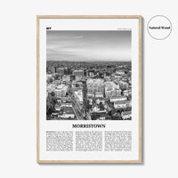 Morristown Print Black and White, Morristown Wall Art, Morristown Poster, Morristown Photo, Morristown Décor, Morristown Map, New Jersey USA