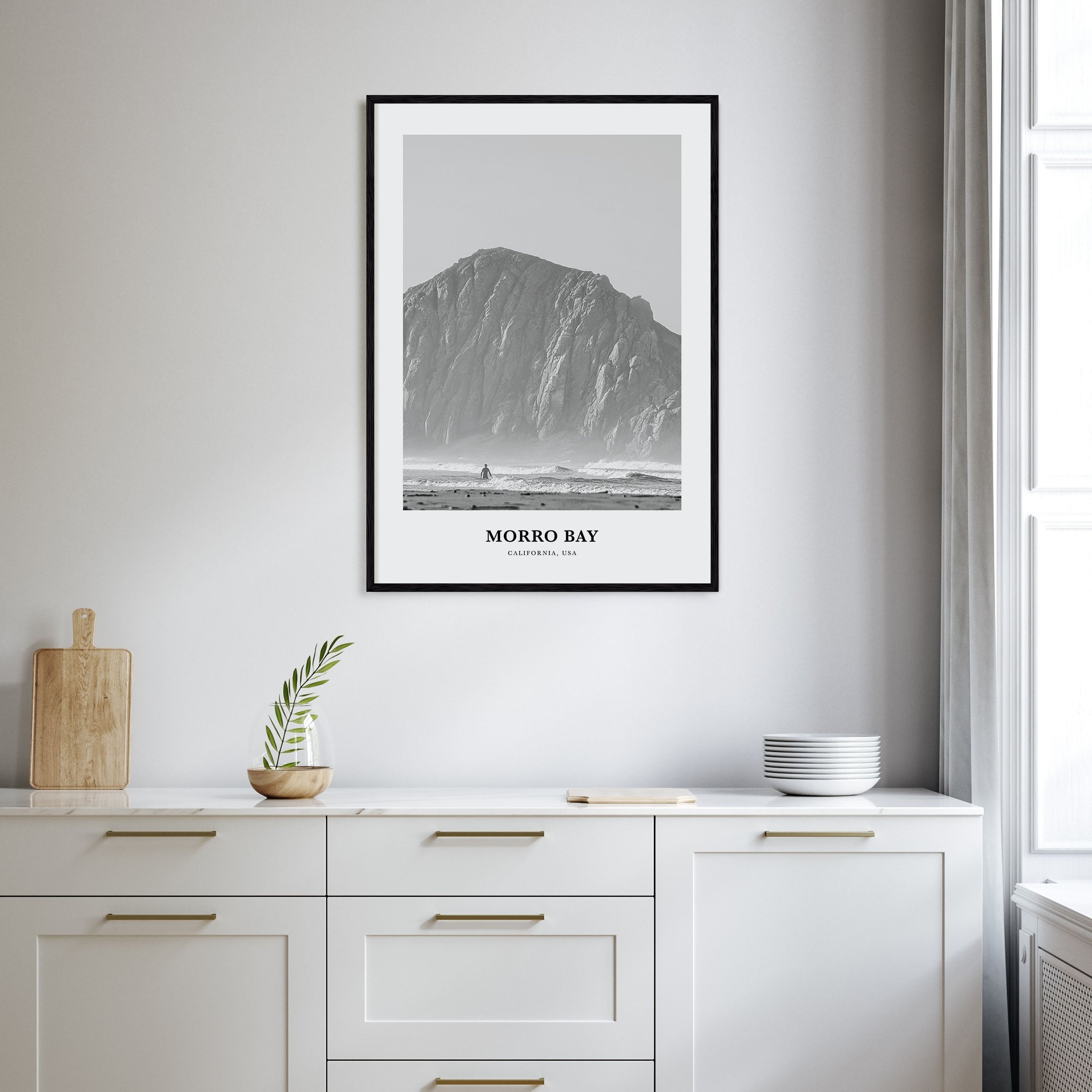 Morro Bay Portrait B&W No 1 Poster