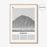 Morro Bay Print Black and White No 1, Morro Bay Wall Art, Morro Bay Poster, Morro Bay Photo, California, USA, United States, North America
