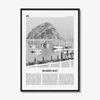 Morro Bay Print Black and White No 2, Morro Bay Wall Art, Morro Bay Poster, Morro Bay Photo, California, USA, United States, North America