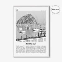 Morro Bay Print Black and White No 2, Morro Bay Wall Art, Morro Bay Poster, Morro Bay Photo, California, USA, United States, North America