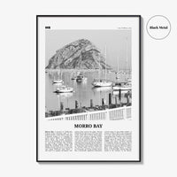 Morro Bay Print Black and White No 2, Morro Bay Wall Art, Morro Bay Poster, Morro Bay Photo, California, USA, United States, North America