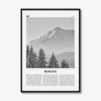 Morzine Print Black and White, Morzine Wall Art, Morzine Poster, Morzine Photo, Morzine Wall Décor, Morzine Map, France