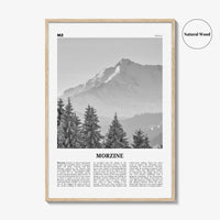 Morzine Print Black and White, Morzine Wall Art, Morzine Poster, Morzine Photo, Morzine Wall Décor, Morzine Map, France