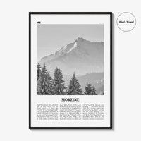 Morzine Print Black and White, Morzine Wall Art, Morzine Poster, Morzine Photo, Morzine Wall Décor, Morzine Map, France