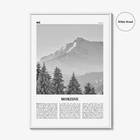 Morzine Print Black and White, Morzine Wall Art, Morzine Poster, Morzine Photo, Morzine Wall Décor, Morzine Map, France