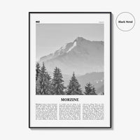 Morzine Print Black and White, Morzine Wall Art, Morzine Poster, Morzine Photo, Morzine Wall Décor, Morzine Map, France