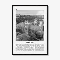 Moscow Print Black and White Idaho, Moscow Wall Art, Moscow Poster, Moscow Photo, Moscow Wall Décor, Moscow Map, USA, United States