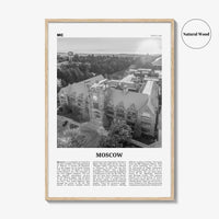 Moscow Print Black and White Idaho, Moscow Wall Art, Moscow Poster, Moscow Photo, Moscow Wall Décor, Moscow Map, USA, United States