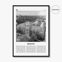 Moscow Print Black and White Idaho, Moscow Wall Art, Moscow Poster, Moscow Photo, Moscow Wall Décor, Moscow Map, USA, United States
