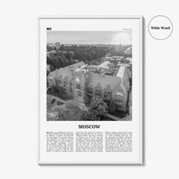 Moscow Print Black and White Idaho, Moscow Wall Art, Moscow Poster, Moscow Photo, Moscow Wall Décor, Moscow Map, USA, United States