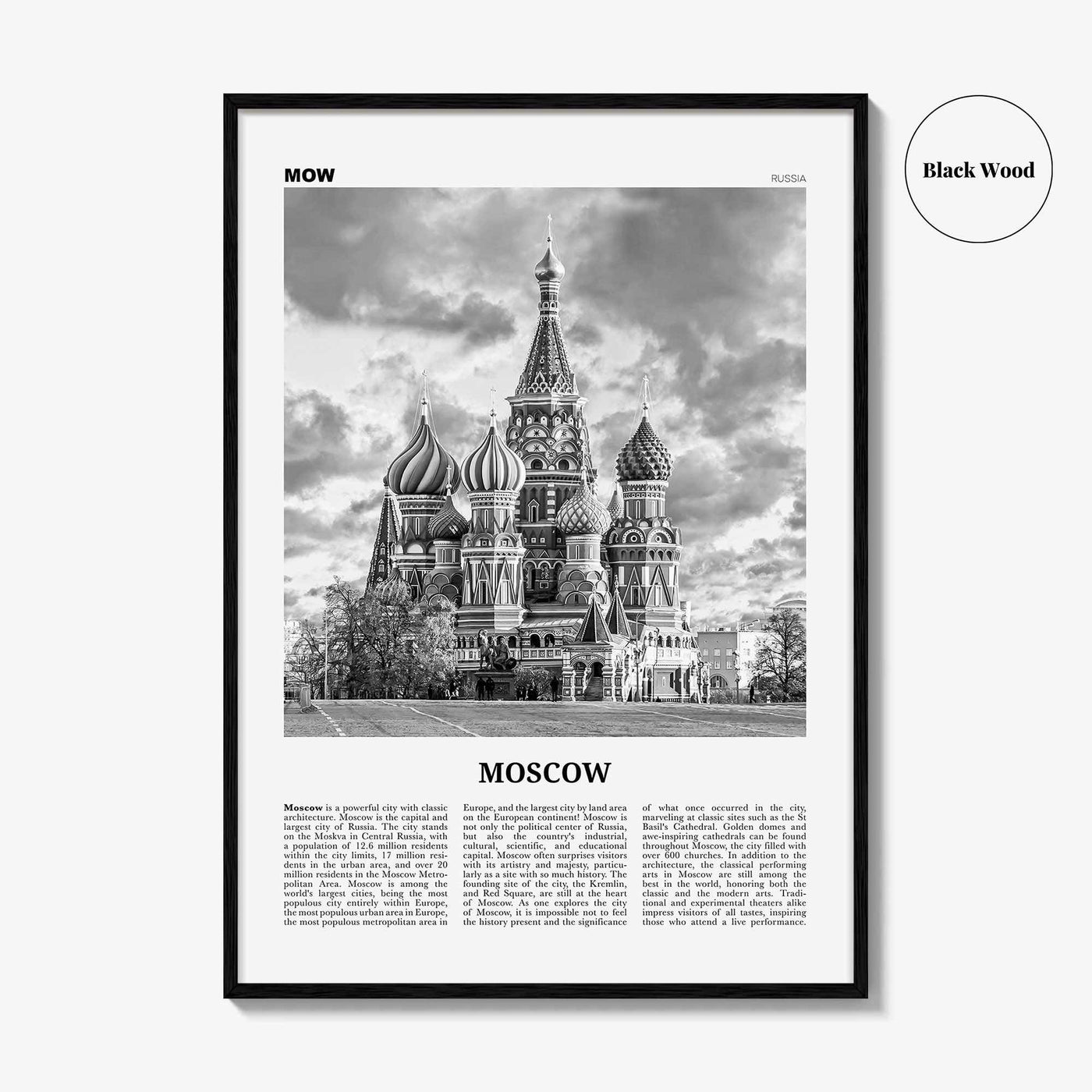 Moscow Print Black and White Russia No 1, Moscow Wall Art, Moscow Poster, Moscow Photo, Moscow Wall Decor, Mосква, Moskvá