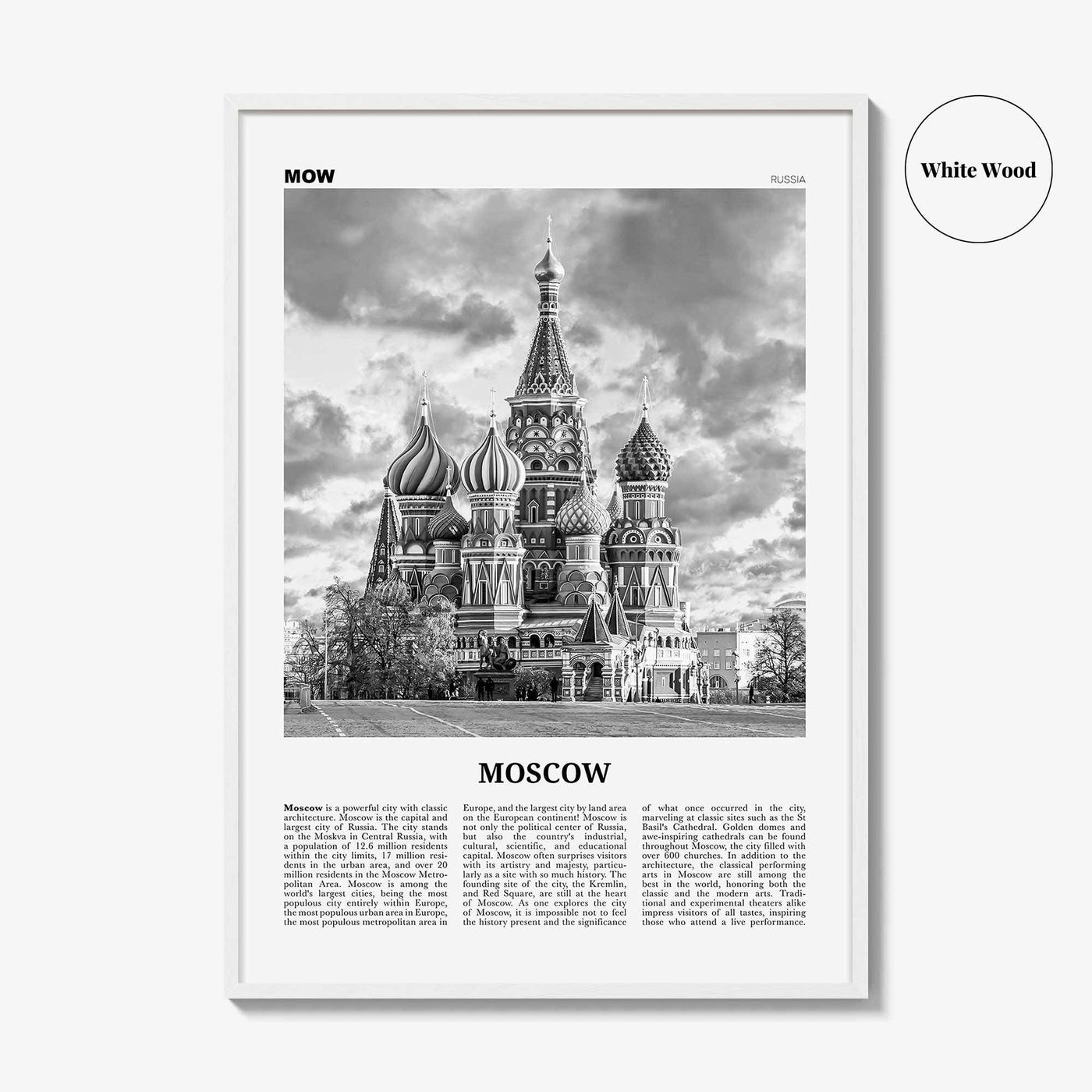 Moscow Print Black and White Russia No 1, Moscow Wall Art, Moscow Poster, Moscow Photo, Moscow Wall Decor, Mосква, Moskvá
