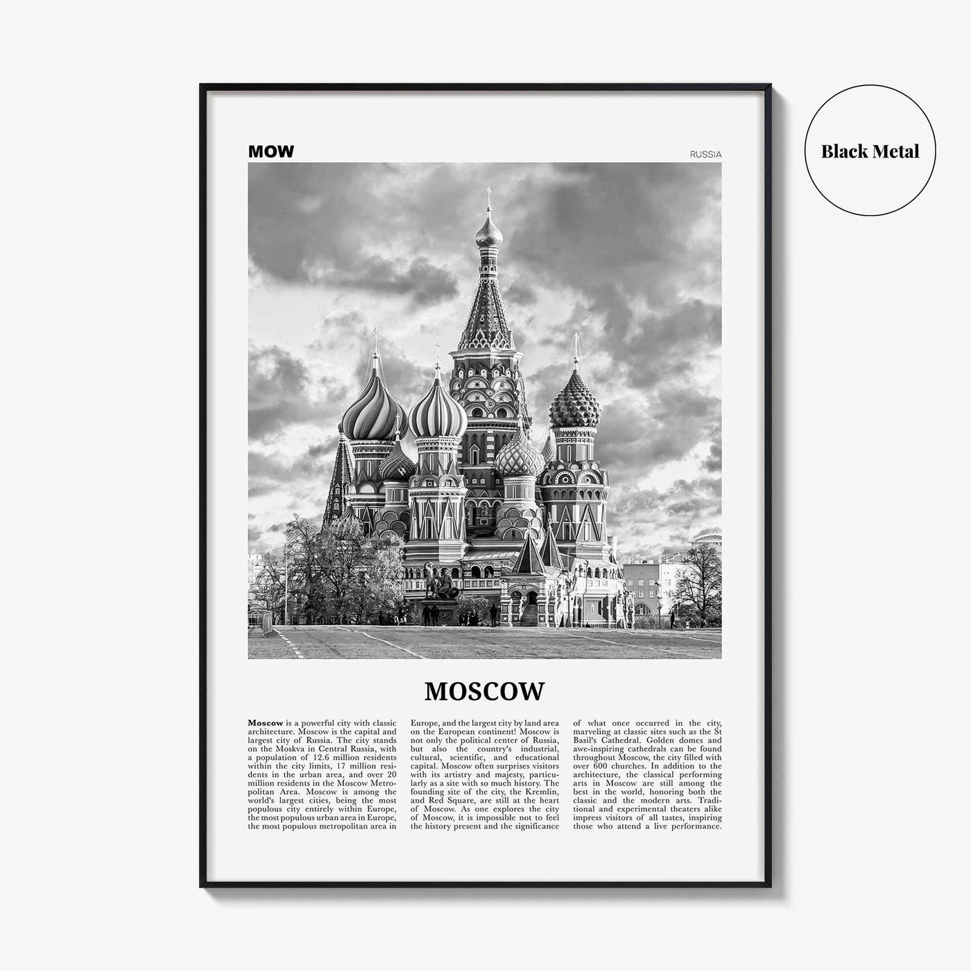 Moscow Print Black and White Russia No 1, Moscow Wall Art, Moscow Poster, Moscow Photo, Moscow Wall Decor, Mосква, Moskvá