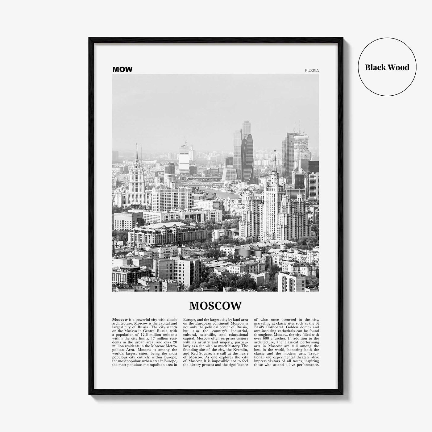 Moscow Print Black and White Russia No 2, Moscow Wall Art, Moscow Poster, Moscow Photo, Moscow Wall Decor, Mосква, Moskvá