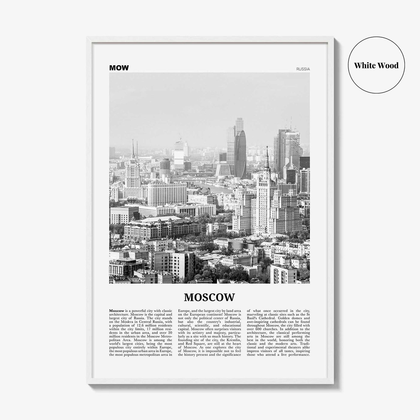 Moscow Print Black and White Russia No 2, Moscow Wall Art, Moscow Poster, Moscow Photo, Moscow Wall Decor, Mосква, Moskvá