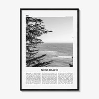 Moss Beach Print Black and White, Moss Beach Wall Art, Moss Beach Poster, Moss Beach Photo, Moss Beach Décor, Moss Beach Map, California USA