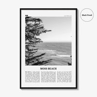 Moss Beach Print Black and White, Moss Beach Wall Art, Moss Beach Poster, Moss Beach Photo, Moss Beach Décor, Moss Beach Map, California USA