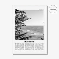 Moss Beach Print Black and White, Moss Beach Wall Art, Moss Beach Poster, Moss Beach Photo, Moss Beach Décor, Moss Beach Map, California USA