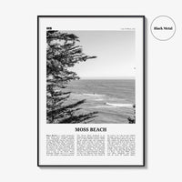 Moss Beach Print Black and White, Moss Beach Wall Art, Moss Beach Poster, Moss Beach Photo, Moss Beach Décor, Moss Beach Map, California USA