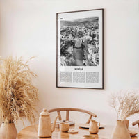 Mostar Print Black and White, Mostar Wall Art, Mostar Poster, Mostar Photo, Mostar Wall Décor, Mostar Map, Bosnia and Herzegovina