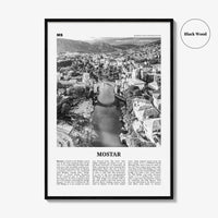 Mostar Print Black and White, Mostar Wall Art, Mostar Poster, Mostar Photo, Mostar Wall Décor, Mostar Map, Bosnia and Herzegovina
