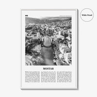 Mostar Print Black and White, Mostar Wall Art, Mostar Poster, Mostar Photo, Mostar Wall Décor, Mostar Map, Bosnia and Herzegovina